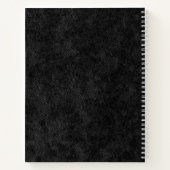 Imitate Schwarzes Leder Modernes Monogramm Notizblock (Rückseite)