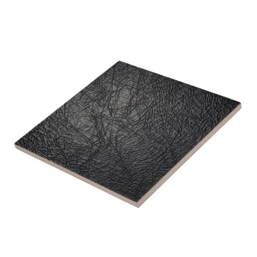 Imitate Schwarzes Leder Textur Fliese (Seite)