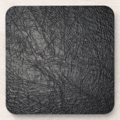 Imitate Schwarzes Leder Textur Getränkeuntersetzer (Vorderseite)