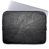 Imitate Schwarzes Leder Textur Laptopschutzhülle (Vorderseite)