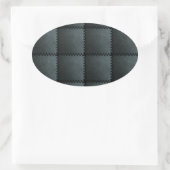 Imitate Schwarzes Leder Textur Ovaler Aufkleber (Tasche)