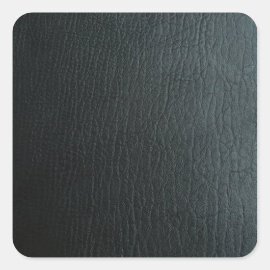 Imitate Schwarzes Leder Textur Quadratischer Aufkleber (Vorderseite)