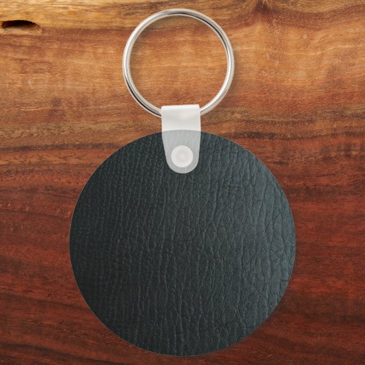 Imitate Schwarzes Leder Textur Schlüsselanhänger (Vorderseite)