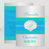 Imitate Sea Muschel - Hochzeitseinladung am Strand Einladung (Vorne/Hinten)
