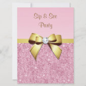 Imitate sehen und durchblättern Rosa Sequins Gold  Einladung (Vorderseite)