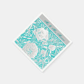 Imitate Seide Embossed Illusion Rose/Aquamarin Serviette (Ecke)