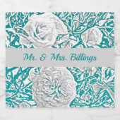 Imitate Seide verkörpert Illusion Rose/Türkis Schaumweinetikett (Einzelnes Label)