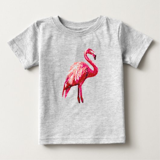 Imitate Sequin Printed Tropical Flamingo Bird Baby T-shirt (Vorderseite)