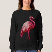 Imitate Sequin Printed Tropical Flamingo Bird Sweatshirt (Vorderseite)