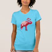 Imitate Sequin Printed Tropical Flamingo Bird T-Shirt (Vorderseite)