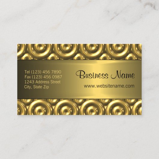 Imitate Shiny Gold 3D Abstrakt Circles Mosaik Must Visitenkarte (Rückseite)