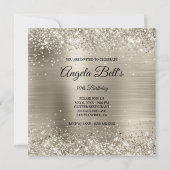 Imitate Shiny Platinum Glitzer Pinselfolie Monogra Einladung (Rückseite)