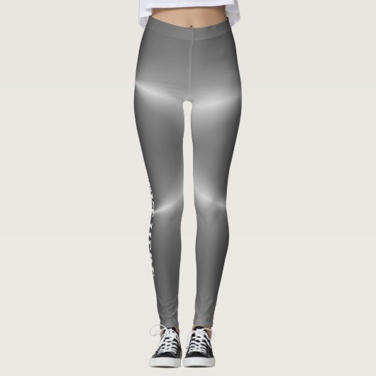 Imitate Silber benutzerdefinierbarer Textname Tren Leggings (Vorderseite)
