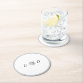 Imitate silber floralblauer Duftblauer Minimalismu Runder Pappuntersetzer (Vor Ort)