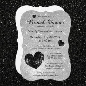 Imitate silber Glitzer Brautdusche Einladung
