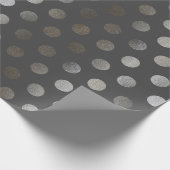 Imitate Silber Glitzer & Dunkelgrau Mittelpolka Do Geschenkpapier (Ecke)