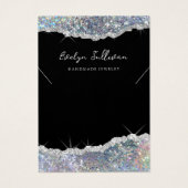 Imitate Silber-Glitzer-Halskette-Display-Karte (Vorderseite)