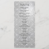 Imitate Silber Glitzer Hochzeitsfeier Programm (Rückseite)