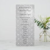 Imitate Silber Glitzer Hochzeitsfeier Programm (Stehend Vorderseite)