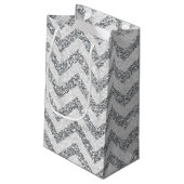 Imitate Silber Glitzer kleine Geschenktasche Geschenktüte (Rückseite Schrägansicht)