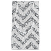 Imitate Silber Glitzer kleine Geschenktasche Geschenktüte (Vorderseite)