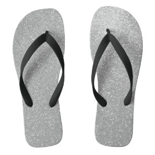 Imitate Silber-Glitzer-Printbild Strand Flip Flops Badesandalen
