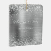 Imitate Silber Glitzer und gebürstetes Foto Keramikornament (Rechts)