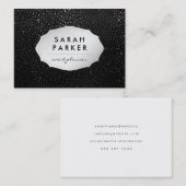 Imitate Silber-Label mit schicken Metallic-Dot-Mus Visitenkarte (Vorne/Hinten)