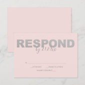 Imitate Silber- und rosafarbene RSVP-Karten RSVP Karte (Vorne/Hinten)