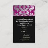 Imitate Silberbarock lila/schwarz Visitenkarte (Rückseite)