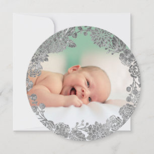 Imitate Silberfolienkranz neues Baby Frohe Weihnac Feiertagskarte