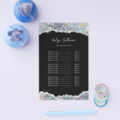 Imitate Silberirisierter Glitzer Preisliste Flyer (Einzeln)