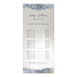 Imitate Silberne Glitzer-Folienpreisliste Werbekarte