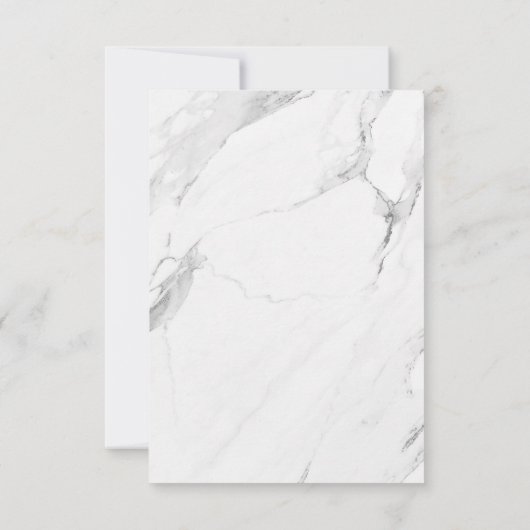 Imitate silberner Marmor Luxus moderne Hochzeit QR RSVP Karte (Rückseite)
