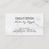 Imitate Silberstreifen mit weißem Foil-Marmor Blau Visitenkarte (Rückseite)