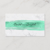 Imitate Silberstreifen mit weißem Foil-Marmor Minz Visitenkarte (Vorderseite)