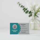 Imitate Silver Aquamarin Glossy Metallic mit 3D Ic Visitenkarte (Stehend Vorderseite)