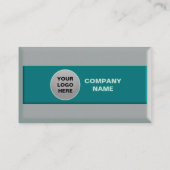 Imitate Silver Aquamarin Glossy Metallic mit 3D Ic Visitenkarte (Rückseite)