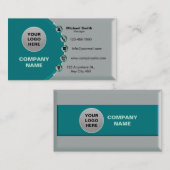 Imitate Silver Aquamarin Glossy Metallic mit 3D Ic Visitenkarte (Vorne/Hinten)