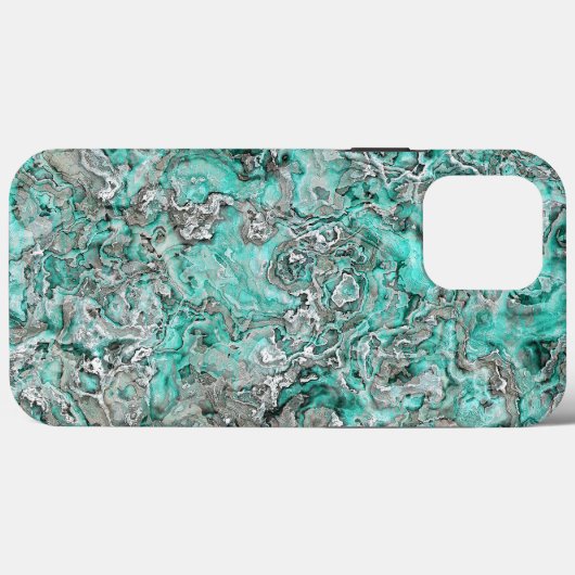 Imitate Silver Aquamarin Türkis Mineralien Muster  Case-Mate iPhone Hülle (Rückseite (Horizontal))