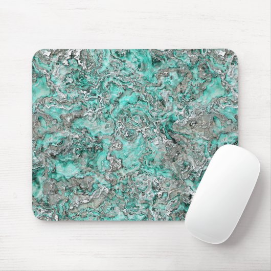 Imitate Silver Aquamarin Türkis Mineralien Muster Mousepad (Mit Mouse)