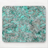 Imitate Silver Aquamarin Türkis Mineralien Muster Mousepad (Vorne)