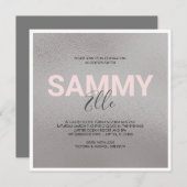 Imitate Silver Bat Mitzvah Einladung (Vorne/Hinten)