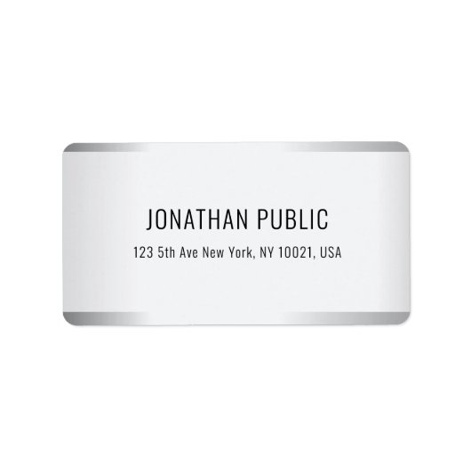 Imitate Silver Beruflich Moderne glamouröse Vorlag Adressaufkleber (Vorne)