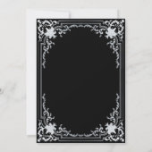 Imitate Silver Black Elegant Vintag Boy Bestätigun Einladung (Rückseite)