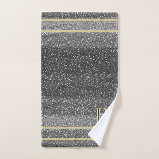 Imitate Silver Black Gold Einzigartiges 3-Farbmono Badhandtuch Set (Handtuch)