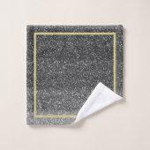 Imitate Silver Black Gold Einzigartiges 3-Farbmono Badhandtuch Set (Waschlappen)