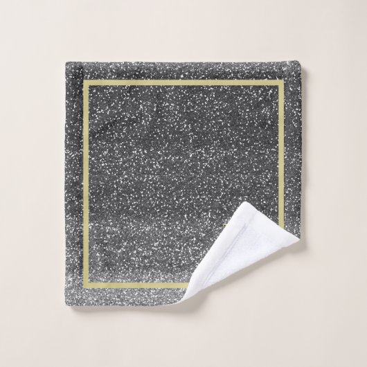 Imitate Silver Black Gold Einzigartiges 3-Farbmono Badhandtuch Set (Waschlappen)