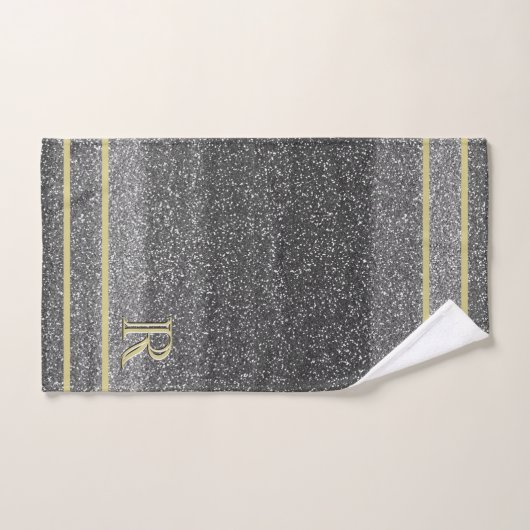 Imitate Silver Black Gold Einzigartiges 3-Farbmono Badhandtuch Set (Handtuch)