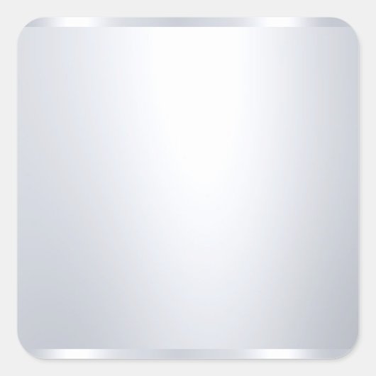 Imitate Silver Blank Template Elegant Glamour Quadratischer Aufkleber (Vorderseite)